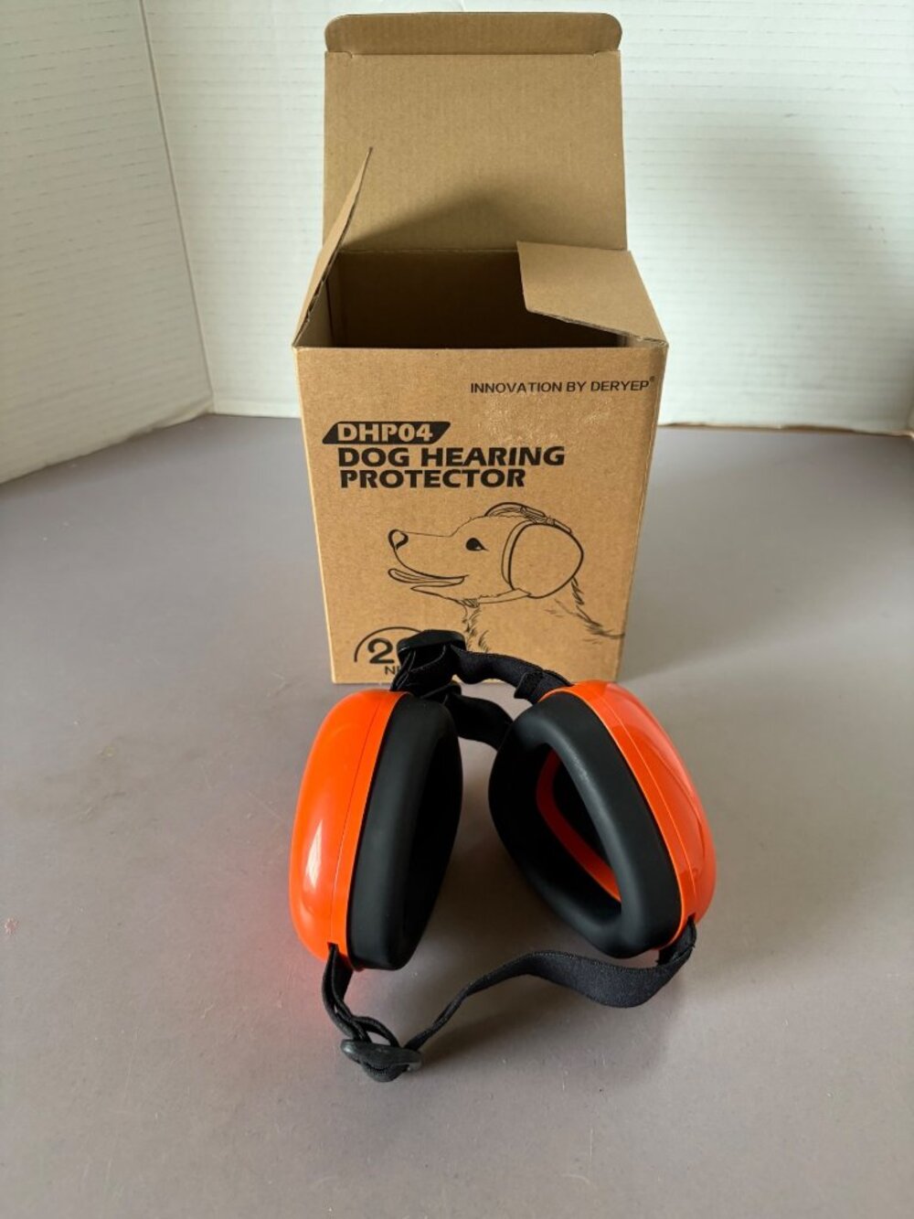 Deryep Dog Hearing Protector Adjustable Noise Reduction Headset 29dB NRR Orange